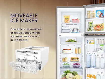 IFB 400L Frost Free Double Door Refrigerator – Brush Grey Metal Stainless | Convertible Fridge-Freezer | Inverter Compressor | Model: IFBFF-3151IMS-EUA