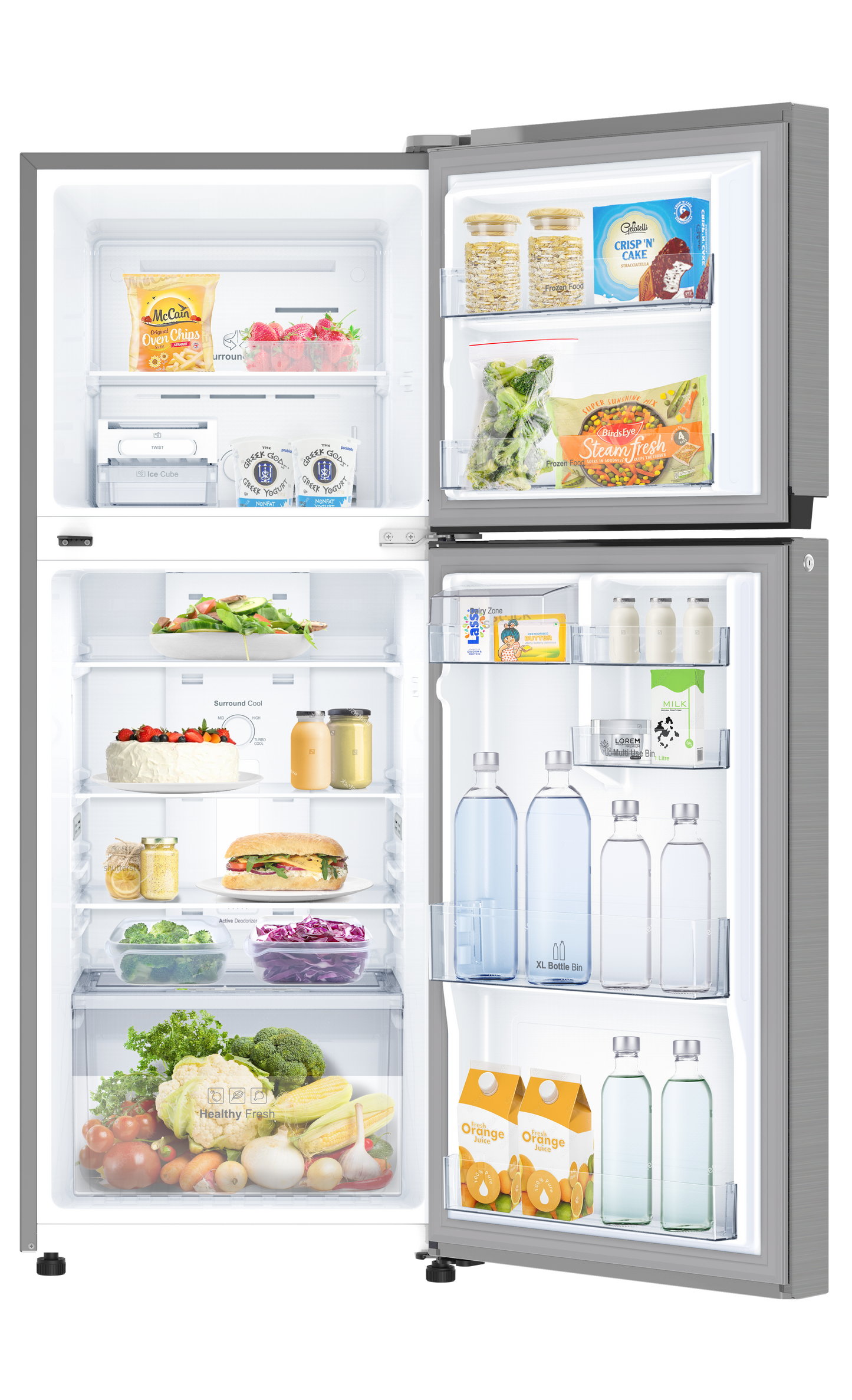 IFB 364L Frost Free Double Door Refrigerator – Brush Grey | 7-in-1 Convertible Multi Modes | E-Tech 360° Cooling | Quadra Crisper with Humidity Control | Energy Efficient | Model: IFBFF-2901FBS-EUA