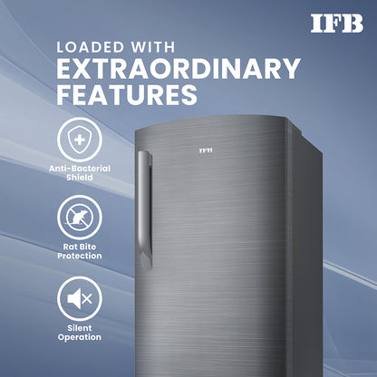 IFB Single Door Refrigerator, 248 Liter Gross, Brush Grey Color