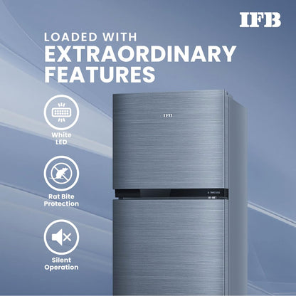 IFB 364L Frost Free Double Door Refrigerator – Brush Grey | 7-in-1 Convertible Multi Modes | E-Tech 360° Cooling | Quadra Crisper with Humidity Control | Energy Efficient | Model: IFBFF-2901FBS-EUA