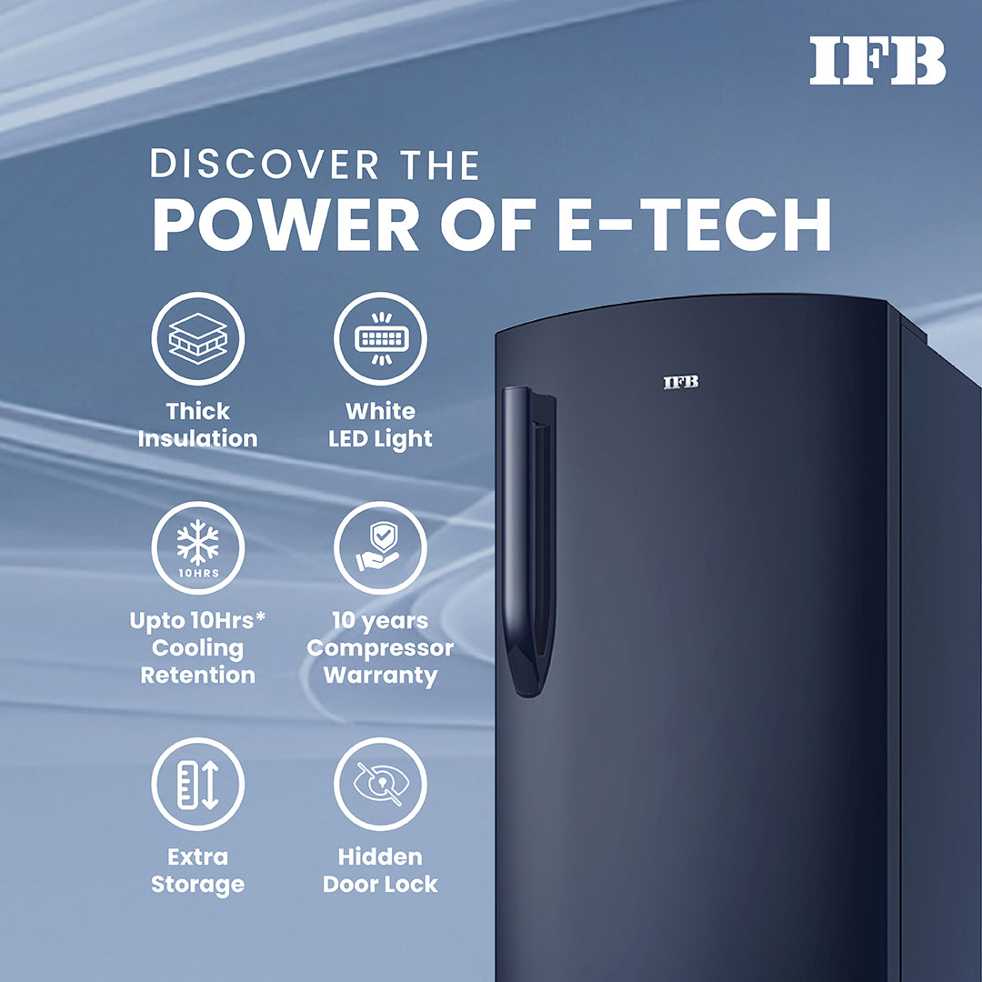 IFB Single Door Refrigerator, 213L Gross, Cobalt Blue Color