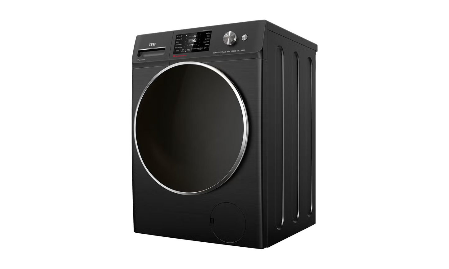 IFB 10 Kg 5 Star, DeepClean®, AI Powered, WiFi, Fully Automatic Front Load Washing Machine (EXECUTIVE PLUS BXN 1014KH, PowerSteam®, 9 Swirl, Steam Refresh, Inbuilt Heater, Eco Inverter, Black VCM)