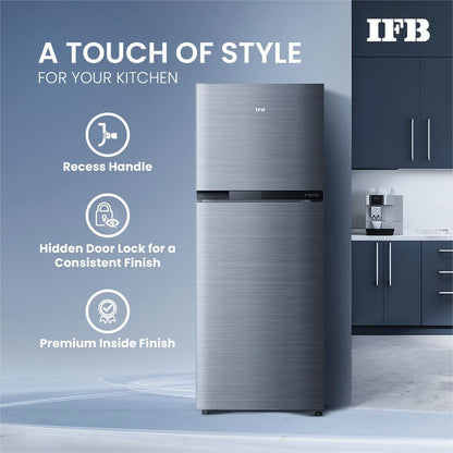 IFB 364L Frost Free Double Door Refrigerator – Brush Grey | 7-in-1 Convertible Multi Modes | E-Tech 360° Cooling | Quadra Crisper with Humidity Control | Energy Efficient | Model: IFBFF-2901FBS-EUA