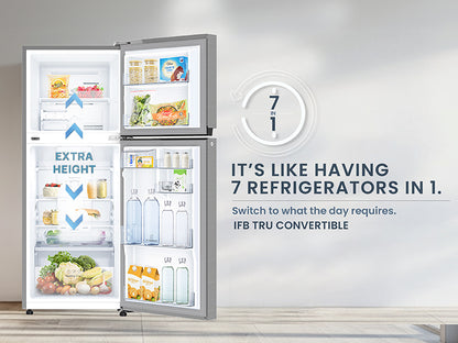 IFB 364L Frost Free Double Door Refrigerator – Brush Grey | 7-in-1 Convertible Multi Modes | E-Tech 360° Cooling | Quadra Crisper with Humidity Control | Energy Efficient | Model: IFBFF-2901FBS-EUA