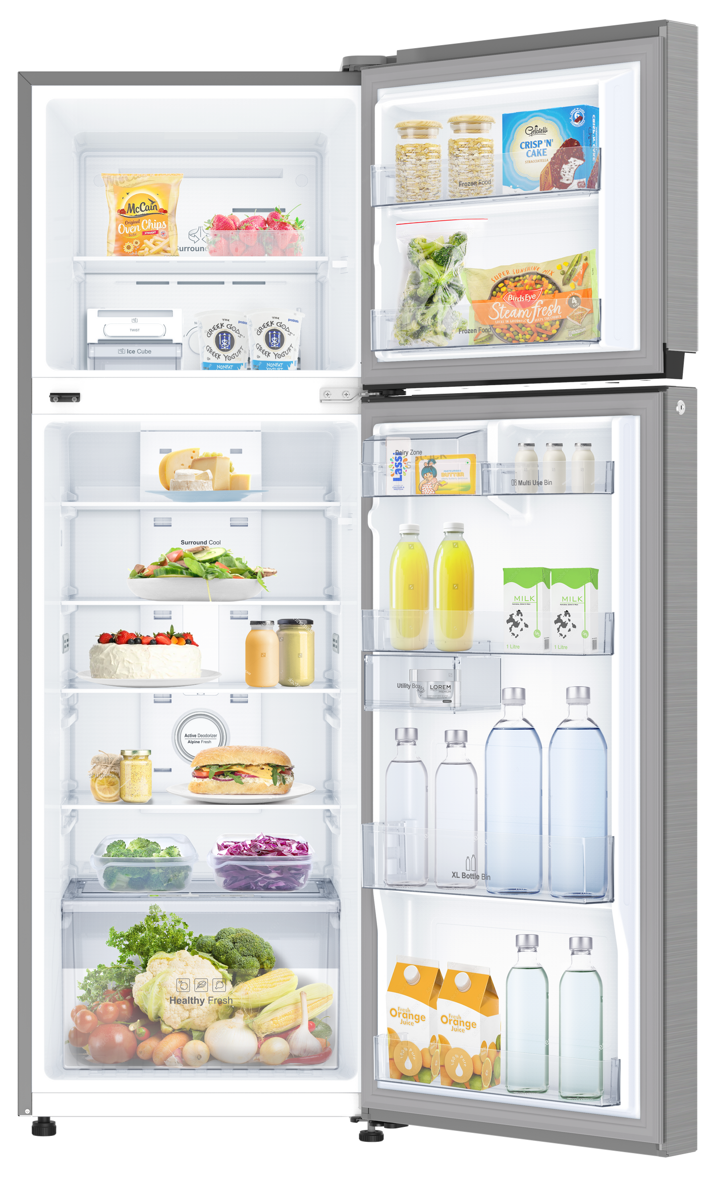 IFB 425L Frost Free Double Door Refrigerator – Brush Grey Metal Finish | Convertible Fridge-Freezer