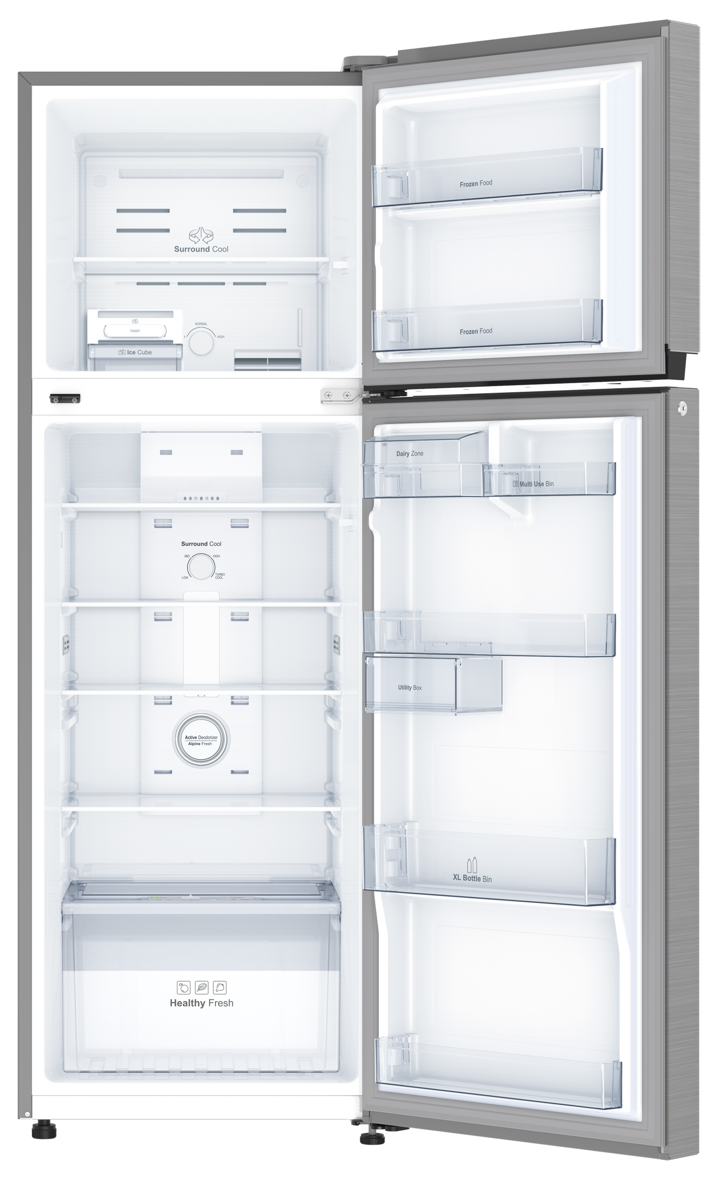 IFB 425L Frost Free Double Door Refrigerator – Brush Grey Metal Finish | Convertible Fridge-Freezer