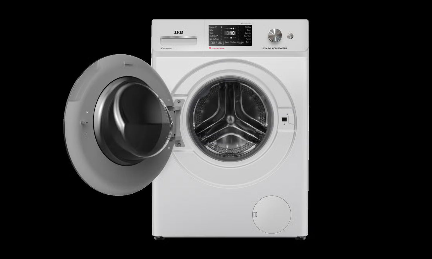 IFB 10 Kg 5 Star, DeepClean®, AI Powered, WiFi, Fully Automatic Front Load Washing Machine (EXECUTIVE PLUS MBN 1014KH, PowerSteam®, 9 Swirl, Steam Refresh, Inbuilt Heater, Eco Inverter, Grey White)