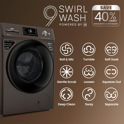 IFB 10 Kg 5 Star, DeepClean®, AI Powered, WiFi, Fully Automatic Front Load Washing Machine (EXECUTIVE PLUS MBN 1014KH, PowerSteam®, 9 Swirl, Steam Refresh, Inbuilt Heater, Eco Inverter, Mocha)