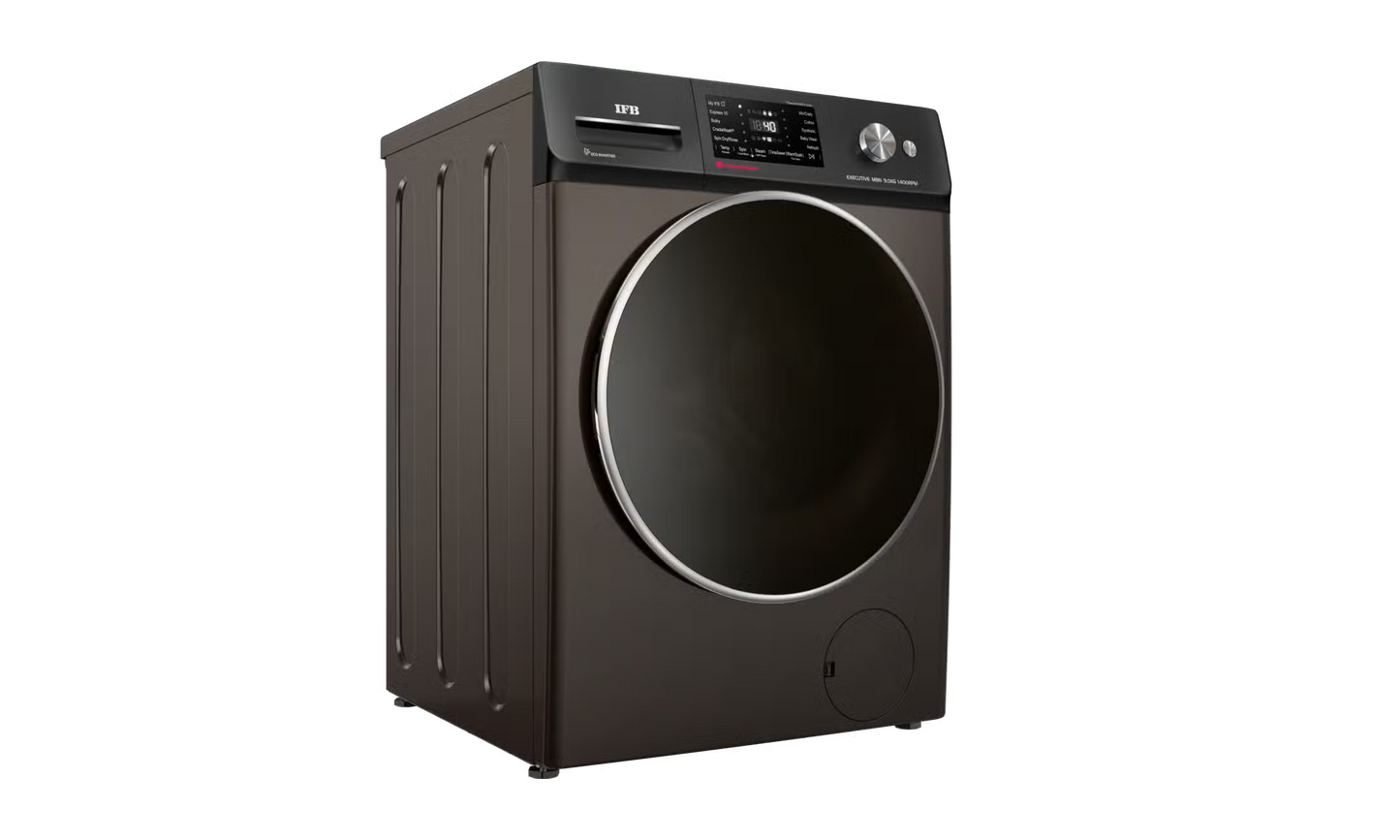 IFB 10 Kg 5 Star, DeepClean®, AI Powered, WiFi, Fully Automatic Front Load Washing Machine (EXECUTIVE PLUS MBN 1014KH, PowerSteam®, 9 Swirl, Steam Refresh, Inbuilt Heater, Eco Inverter, Mocha)